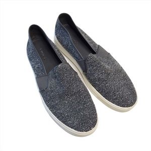 Vince Blair Slip On Tweed Sneakers Skater Shoes • 7.5 • Black/Gray